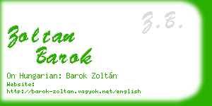 zoltan barok business card